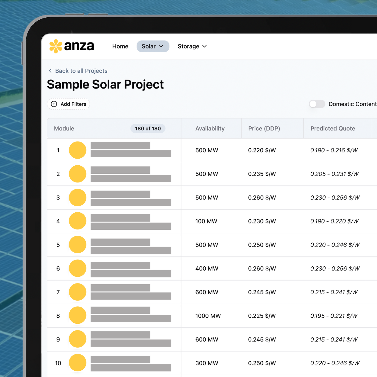 Anza Unveils Groundbreaking Solar Platform Features, Including First-of-its-Kind Intelligent Price Quote Predictor